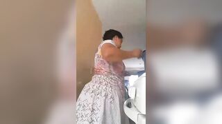 Mexican lady spreading her buttocks