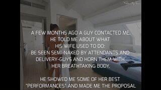SERVICE ROOM ADVENTURE pt 1: GentlyPerv meets an exhibitionist slut flasher