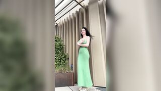 Laurine Nickels green dress