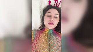 Louisa Khovanski fishnet butthole and pussyslip twerk & titty bounce