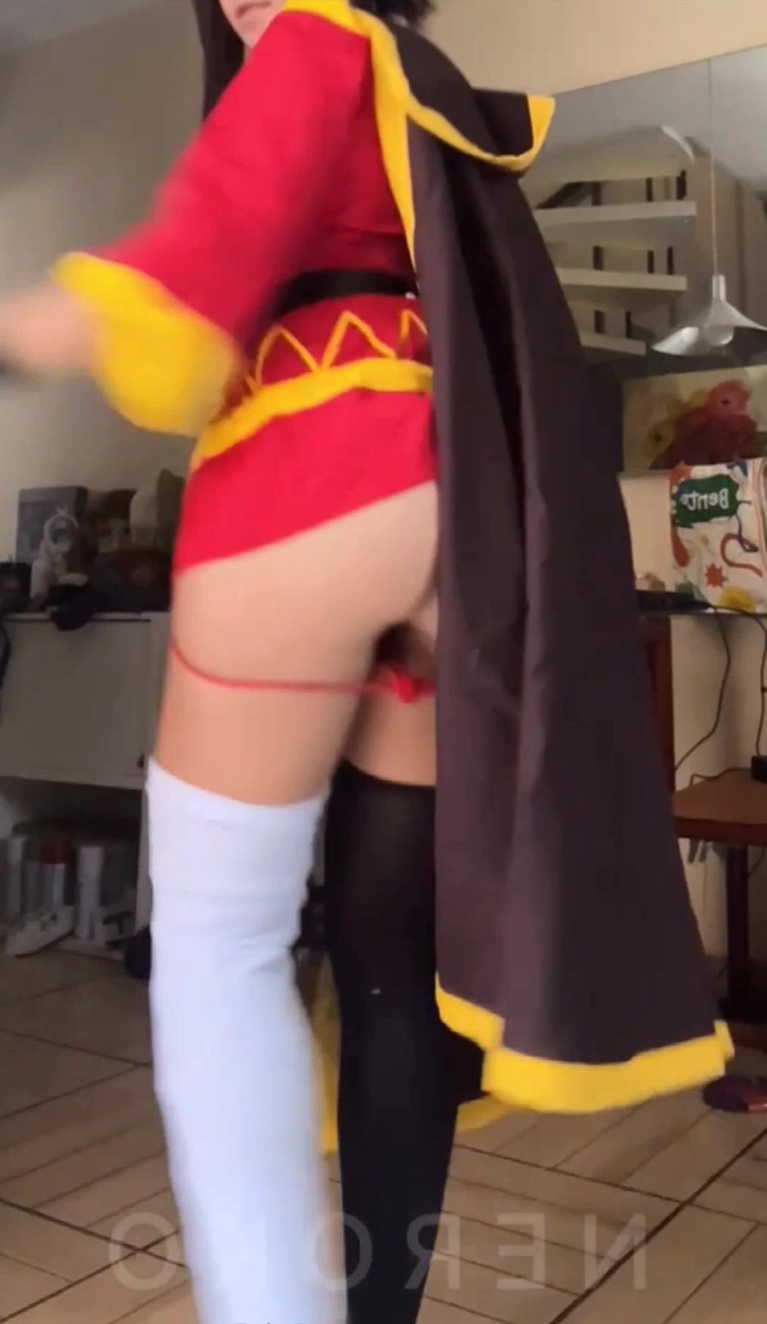 Megumin butthole tease