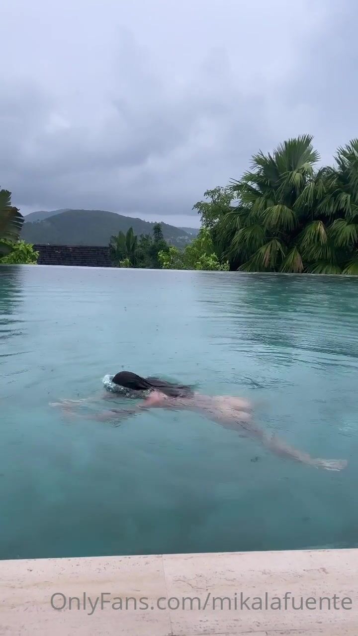 Mikaela Lafuente Naked in Swimming Pool