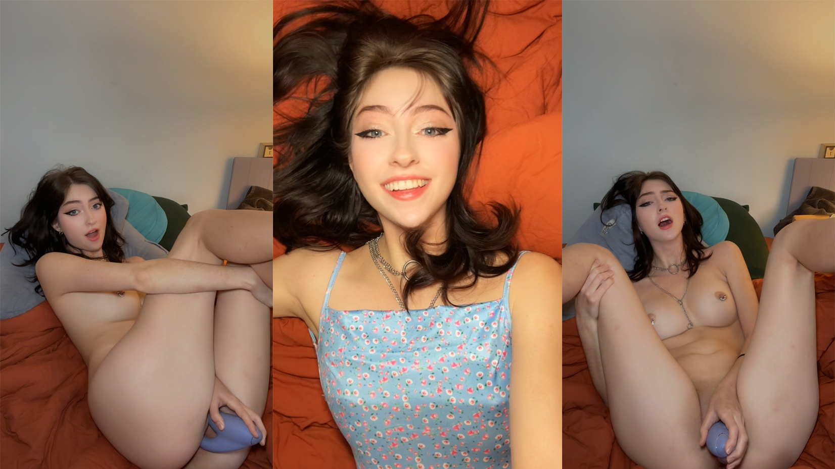 Kenalialuv pleases her holes with a toy after returning from the bar