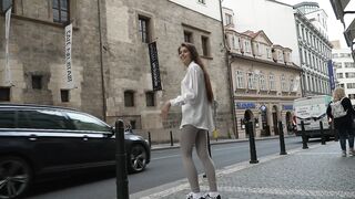 Alissa - The Beautiful Alissa Wearing a Thin Blouse with Nothing Underneath