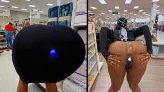 TheRoyalKitty - No Panties Shopping & Spreading With Led Buttplug