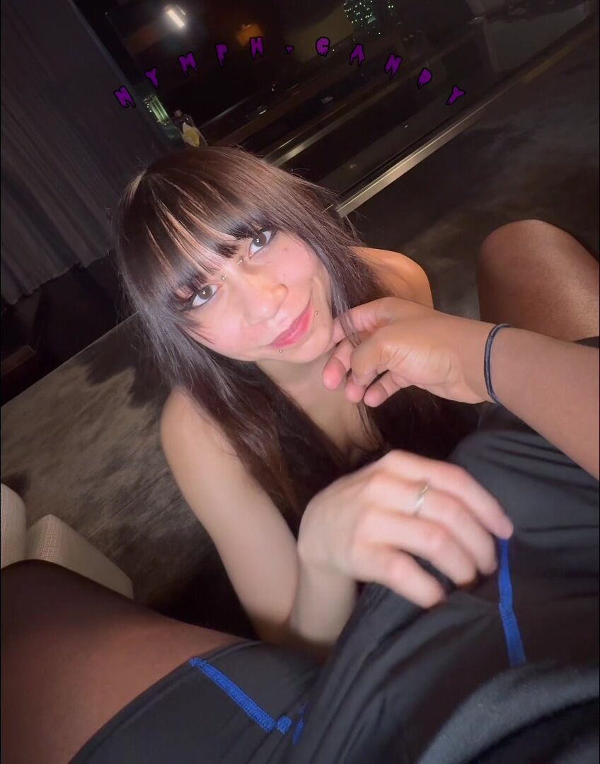 Nymph_candy sucking and riding a big dick