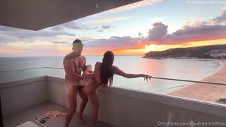 Audrey Reid RAW Hardcore Balcony Sex With Sunset Heat