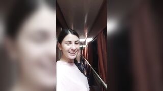 Girl masturbate in train