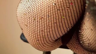 Soly - Fishnet Scratching and Close-Up Pussy Rubbing ASMR