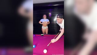 @mayseeds teases BWC Bf and fucked on pool table.