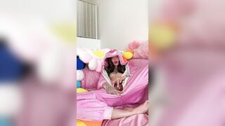 Shrooms Q - Cutie Daisy Love Fucks Her Pussy with Her Pink Vibrator in Her Pink Onesi