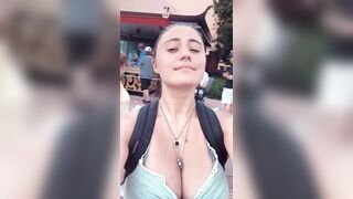 Lia Marie Johnson teasing in public