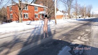 Liliane Hart - Nude on public road