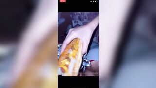 Brittany Adeline eating cum hotdog