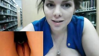 SunStarsMoon Spreads Pussy in Public Library