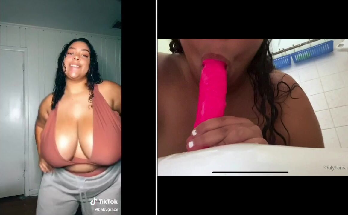 BabvGrace from IG and TikTok splitscreen