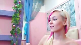 Ebby Frost bj and tittyfuck dildo