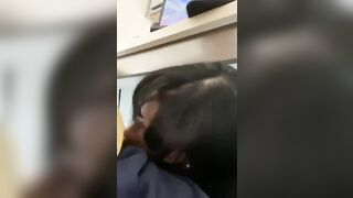 helping under the desk