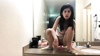 Alaska Zade - Lonely Teen Girl Masturbates with Dildo after getting Dumped