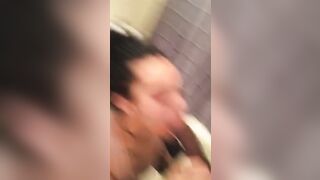 Krazii sucking Mookieejordan Dick in the Bathroom