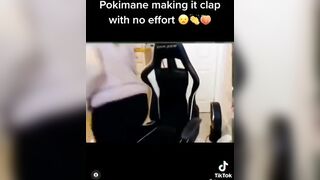Pokimane bounces her tits jiggling