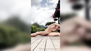 Annabgo doing yoga