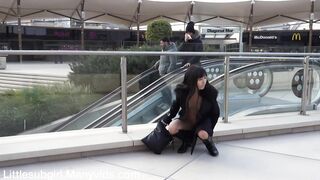 Littlesubgirl - Squirt And Naked In Train, Mall, Restaurant And Supermarket
