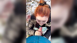 Isla Moon Gives head and gets facial on hike in woods