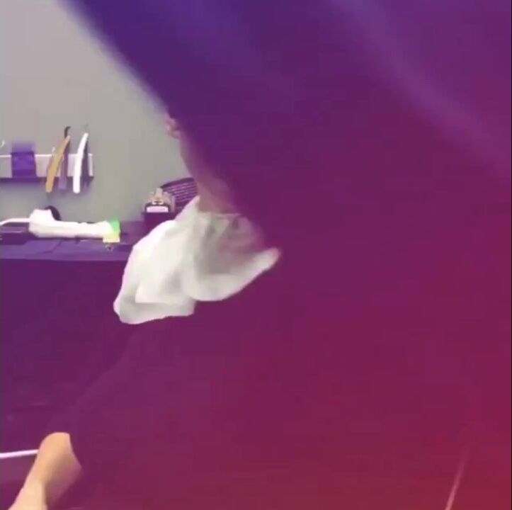 classy chick shaved her head smooth by a barber