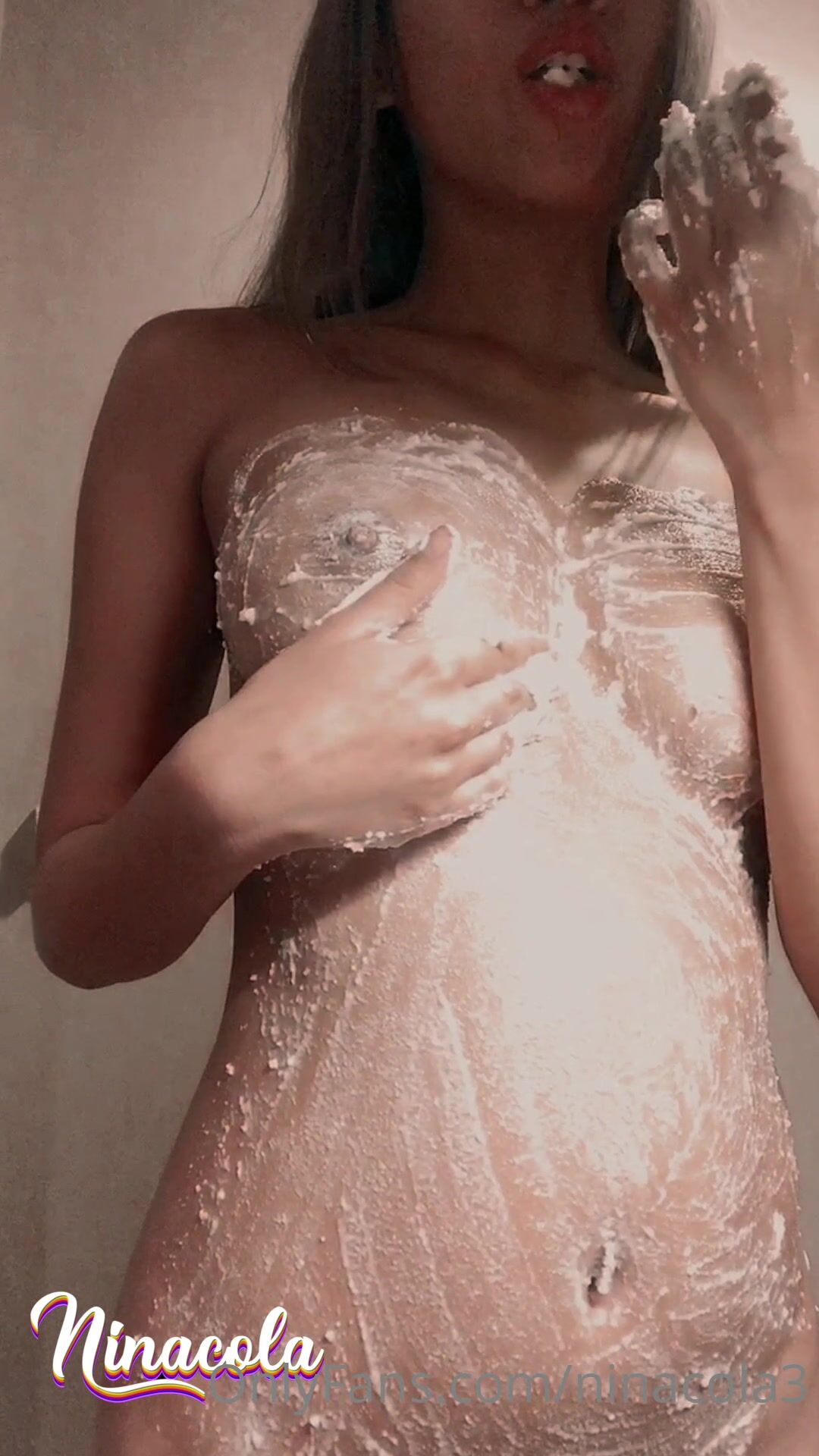 Nina cola creaming boobs