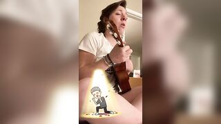 freckledspirit playing ukulele