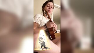 freckledspirit playing ukulele
