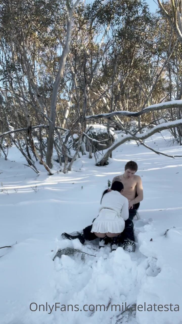 Mikaela Testa Blowjob In Snow