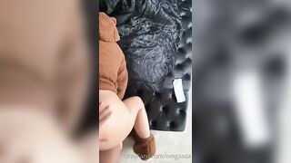 Omgzada gets fucked and jizzed in teddy bear hoodie