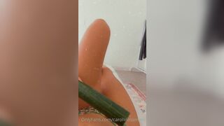 Carolina Samani pussy Cucumber panty tease
