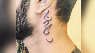 Small neck tattoos for men