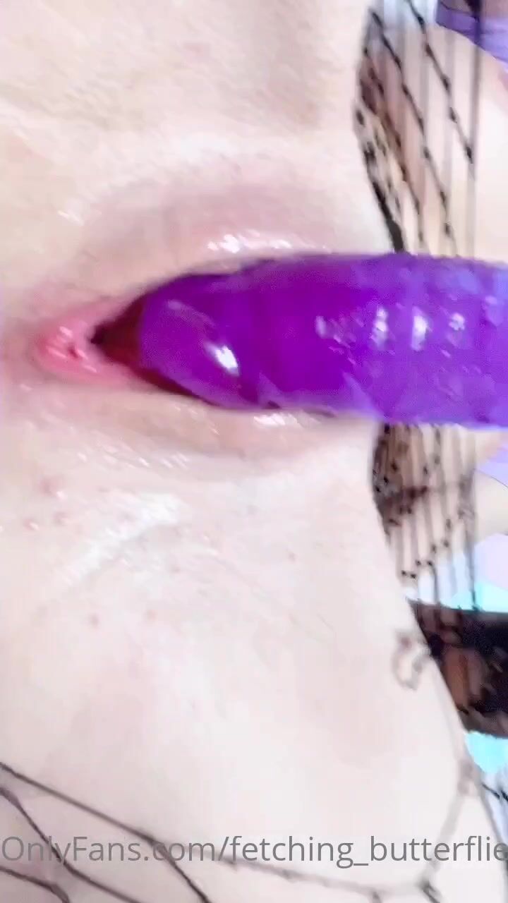 Fetching Butterflies up close dildo play