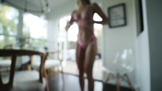 Caroline Zalog VDay Pink Bikini Try On Haul