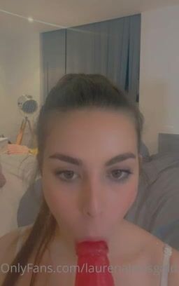 Lauren sucking dildo