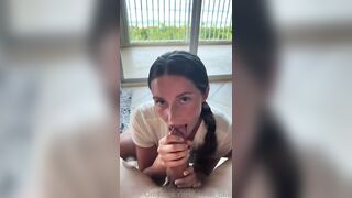 Skylar Blue in front of window facial