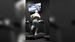 Ass walking on treadmill