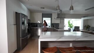 Aspen Rae Kitchen Counter Orgasm With Huge Dildo
