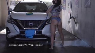 Washing car naked  by AMWednesday from Fansly