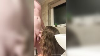 theukcouple cheating bathroom creampie