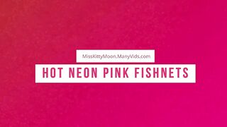 Misskittymoon - Hot Neon Pink Fishnets