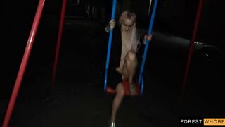 Forest Whore - Night naked walk, licking public toilet and public fetishes